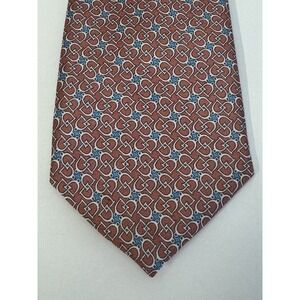 T.M. Lewin Luxury Tie Horse Bit Pattern Handmade Silk Necktie EXC‎ Condition